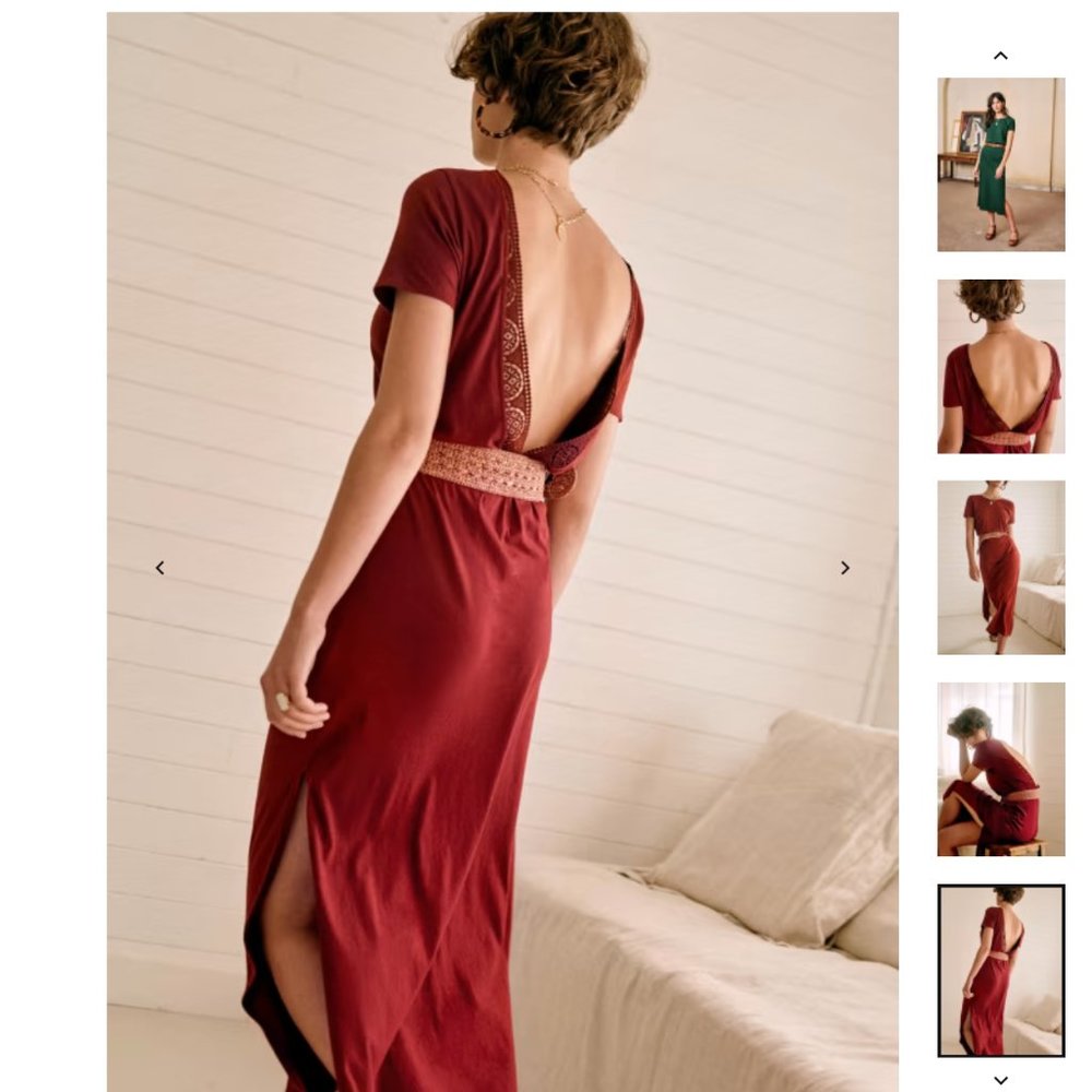 Sezane  Lucille Dress Burgundy